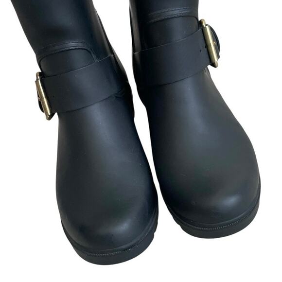 Steve Madden Dreench Black Rubber Knee High Rain Boots - Picture 4 of 9